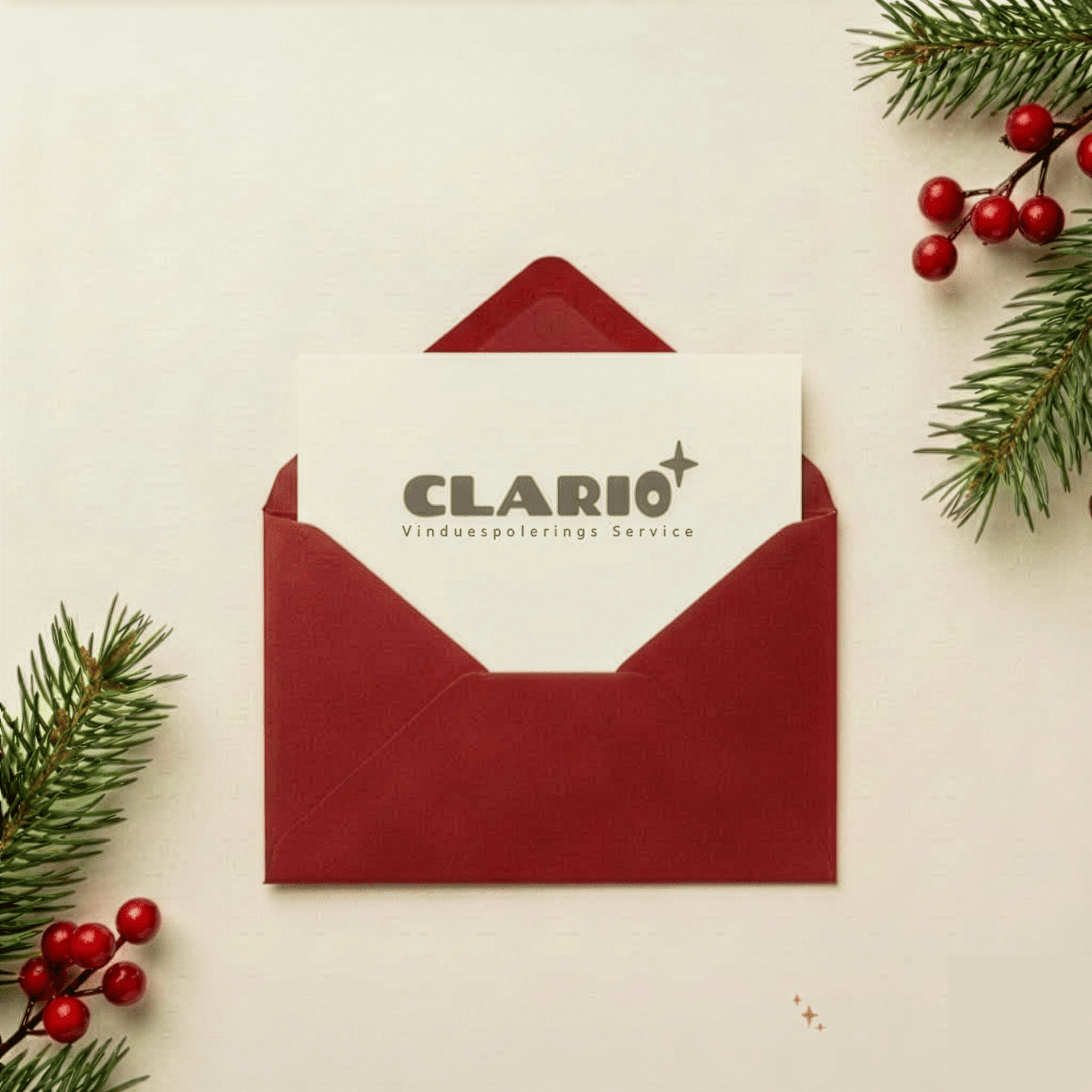 Julegavekort fra Clario Vinduespudsning